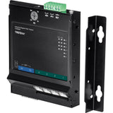 TRENDnet 6-Port Industrial Gigabit PoE+ Wall-Mounted Front Access Switch, TI-PG62F, 4 x Gigabit PoE+ Ports, 2 x Gigabit SFP Slots, DIN-Rail, Wall Mount Brackets Included, IP30, 120W PoE Budget