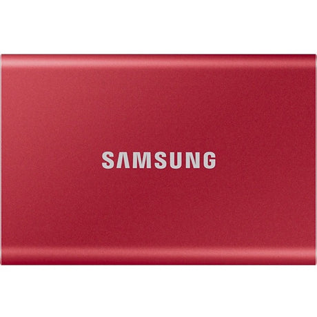Samsung T7 MU-PC2T0R/AM 2 TB Portable Solid State Drive - External - PCI Express NVMe - Metallic Red — MU-PC2T0R/AM