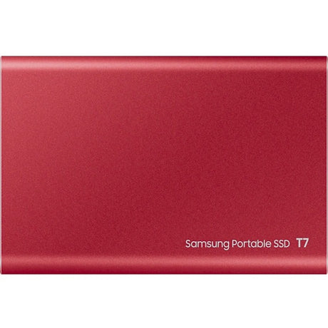 Samsung T7 MU-PC2T0R/AM 2 TB Portable Solid State Drive - External - PCI Express NVMe - Metallic Red — MU-PC2T0R/AM