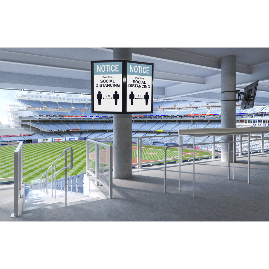 Chief Structural Column Adapter Wall Mount - Black - Landscape — FCASCA