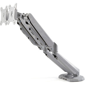 StarTech.com Desk Mount Dual Monitor Arm with USB & 3.5mm Audio, Desk Clamp Ergonomic VESA Mount for up to 32" (17.6lb/8kg) Displays — ARMSLIMDUOS