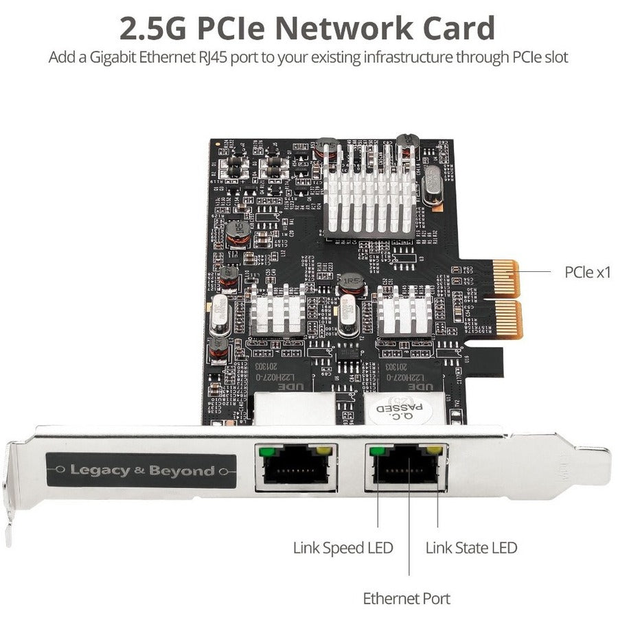 SIIG Dual 2.5G 4-Speed Multi Gigabit Ethernet PCIe Card — LB-GE0711-S1