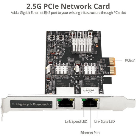 SIIG Dual 2.5G 4-Speed Multi Gigabit Ethernet PCIe Card — LB-GE0711-S1