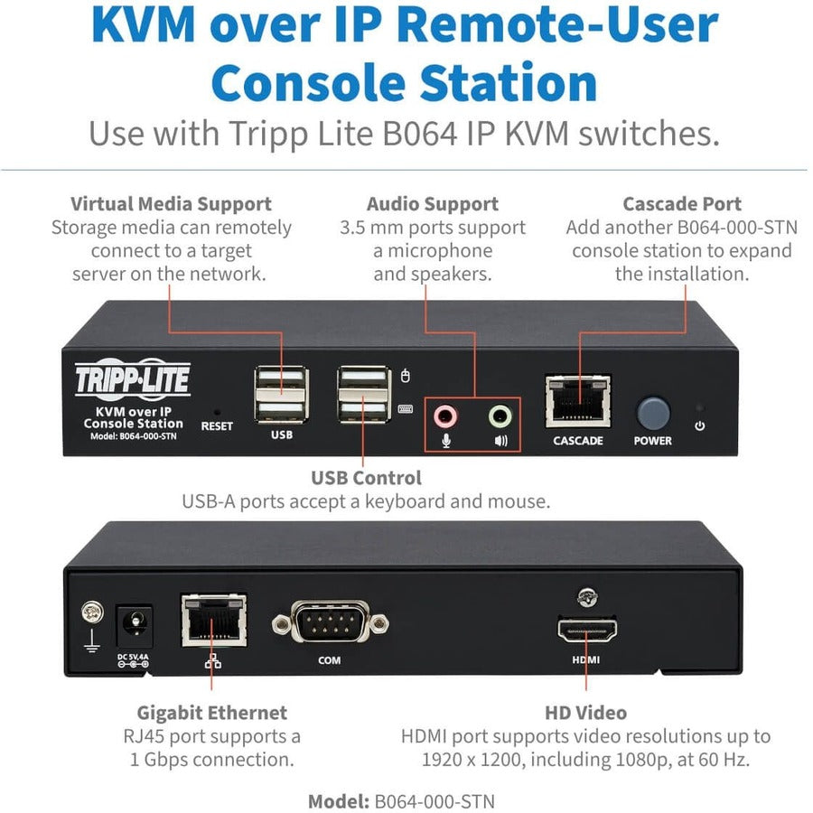 Eaton Tripp Lite Series KVM over IP Remote-User Console Station, TAA — B064-000-STN