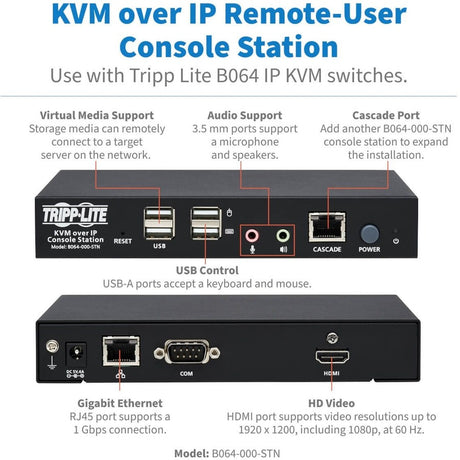 Eaton Tripp Lite Series KVM over IP Remote-User Console Station, TAA — B064-000-STN