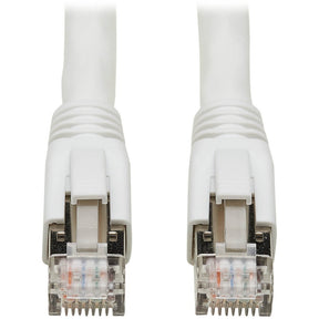Eaton Tripp Lite Series Cat8 25G/40G-Certified Snagless Shielded S/FTP Ethernet Cable (RJ45 M/M), PoE, White, 50 ft. (15.24 m), TAA — N272-050-WH