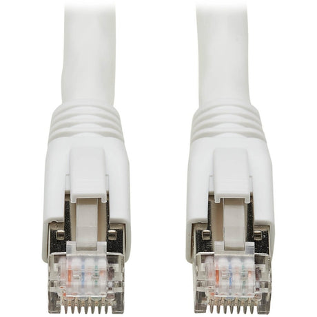 Eaton Tripp Lite Series Cat8 25G/40G-Certified Snagless Shielded S/FTP Ethernet Cable (RJ45 M/M), PoE, White, 50 ft. (15.24 m), TAA — N272-050-WH