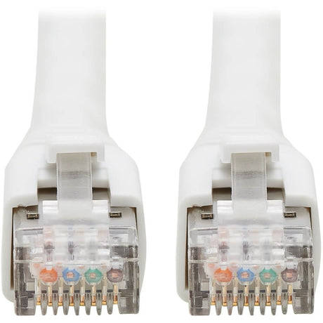 Eaton Tripp Lite Series Cat8 25G/40G-Certified Snagless Shielded S/FTP Ethernet Cable (RJ45 M/M), PoE, White, 50 ft. (15.24 m), TAA — N272-050-WH
