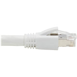 Eaton Tripp Lite Series Cat8 25G/40G-Certified Snagless Shielded S/FTP Ethernet Cable (RJ45 M/M), PoE, White, 50 ft. (15.24 m), TAA — N272-050-WH