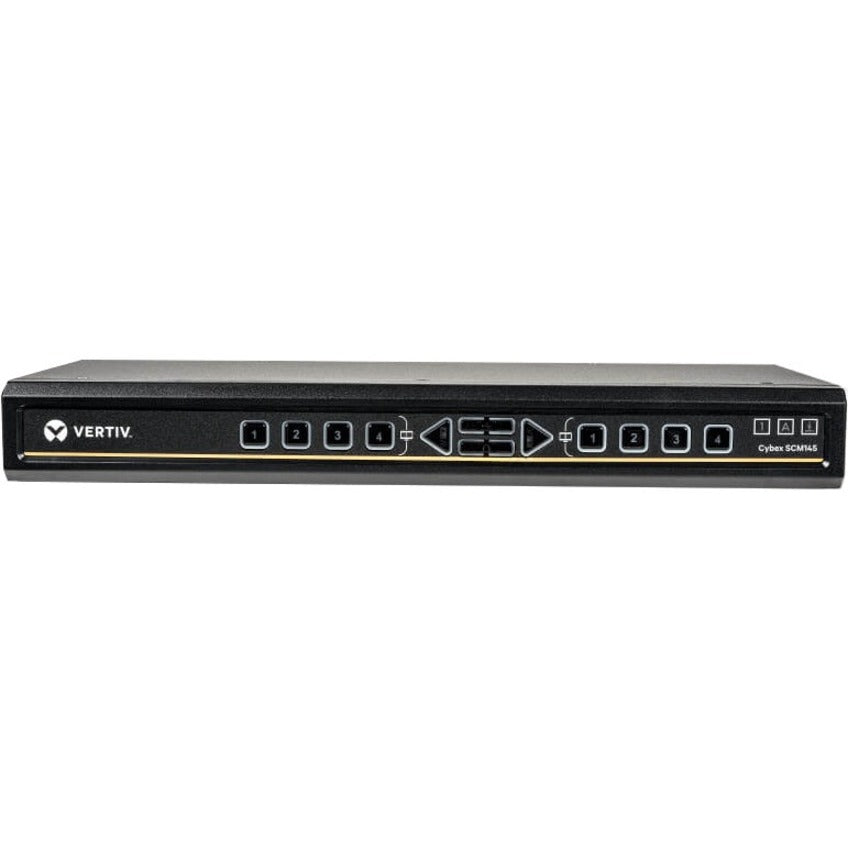 Vertiv Avocent Cybex Secure Desktop KVM Switch, 4 Port, Common Access Card, Touch Screen Support, NIAP Version 4.0, TAA Compliant (SCM145DPH-400)