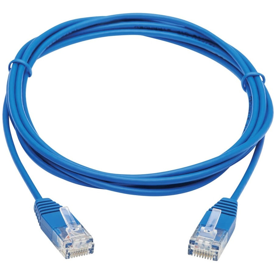 Eaton Tripp Lite Series Cat6 Gigabit Molded Ultra-Slim UTP Ethernet Cable (RJ45 M/M), Blue, 7 ft. (2.13 m) — N200-UR07-BL