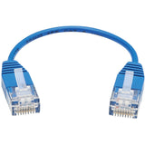 Eaton Tripp Lite Series Cat6 Gigabit Molded Ultra-Slim UTP Ethernet Cable (RJ45 M/M), Blue, 6-in. (15.24 cm) — N200-UR6N-BL