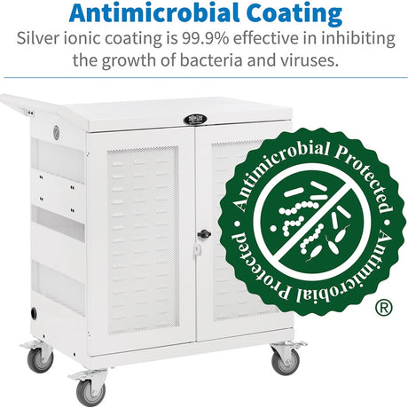Tripp Lite by Eaton Safe-IT Multi-Device UV Charging Cart, Hospital-Grade, 32 USB Ports, iPad and Android Tablets, Antimicrobial, White — CSC32USBWHG