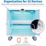 Tripp Lite by Eaton Safe-IT Multi-Device UV Charging Cart, Hospital-Grade, 32 USB Ports, iPad and Android Tablets, Antimicrobial, White — CSC32USBWHG