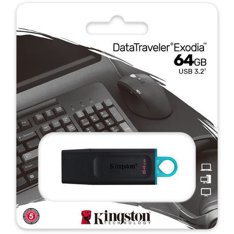 Kingston DataTraveler Exodia 64GB USB 3.2 (Gen 1) Flash Drive — DTX/64GB