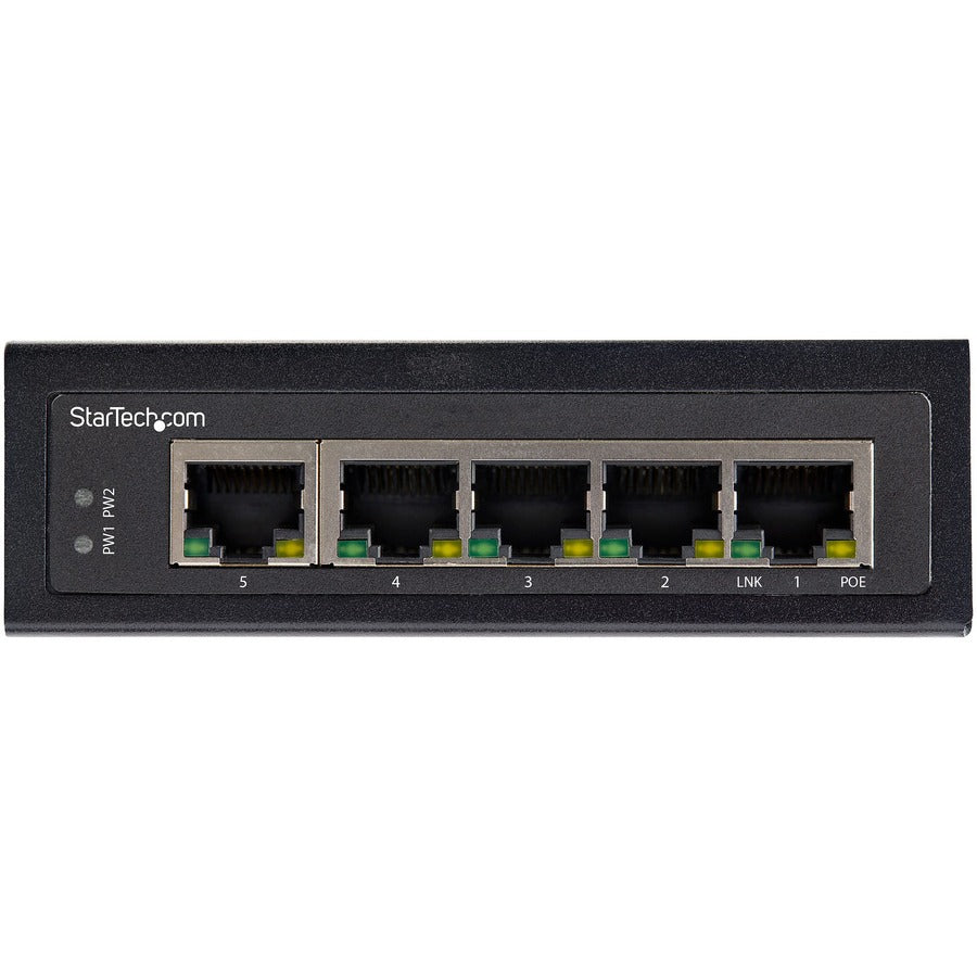 StarTech.com Industrial 5 Port Gigabit PoE Switch 30W - Power Over Ethernet Switch - GbE PoE+ Network Switch - Unmanaged - IP-30 — IESC1G50UP