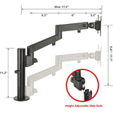 SIIG Single Pole Arm Multi-Angle Replaceable Articulating Monitor Desk Mount - 14" to 30" — CE-MT3D11-S1