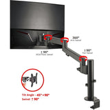 SIIG Single Pole Arm Multi-Angle Replaceable Articulating Monitor Desk Mount - 14" to 30" — CE-MT3D11-S1