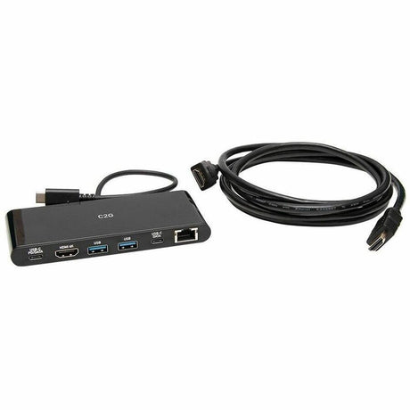 C2G USB C Mini Docking Station Kit - Includes Mini Docking Station with USB C, HDMI, USB, and Ethernet & 6ft HDMI Cable — C2G54479