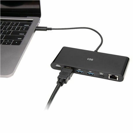 C2G USB C Mini Docking Station Kit - Includes Mini Docking Station with USB C, HDMI, USB, and Ethernet & 6ft HDMI Cable — C2G54479