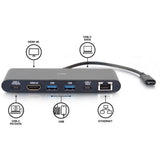 C2G USB C Mini Docking Station Kit - Includes Mini Docking Station with USB C, HDMI, USB, and Ethernet & 6ft HDMI Cable — C2G54479