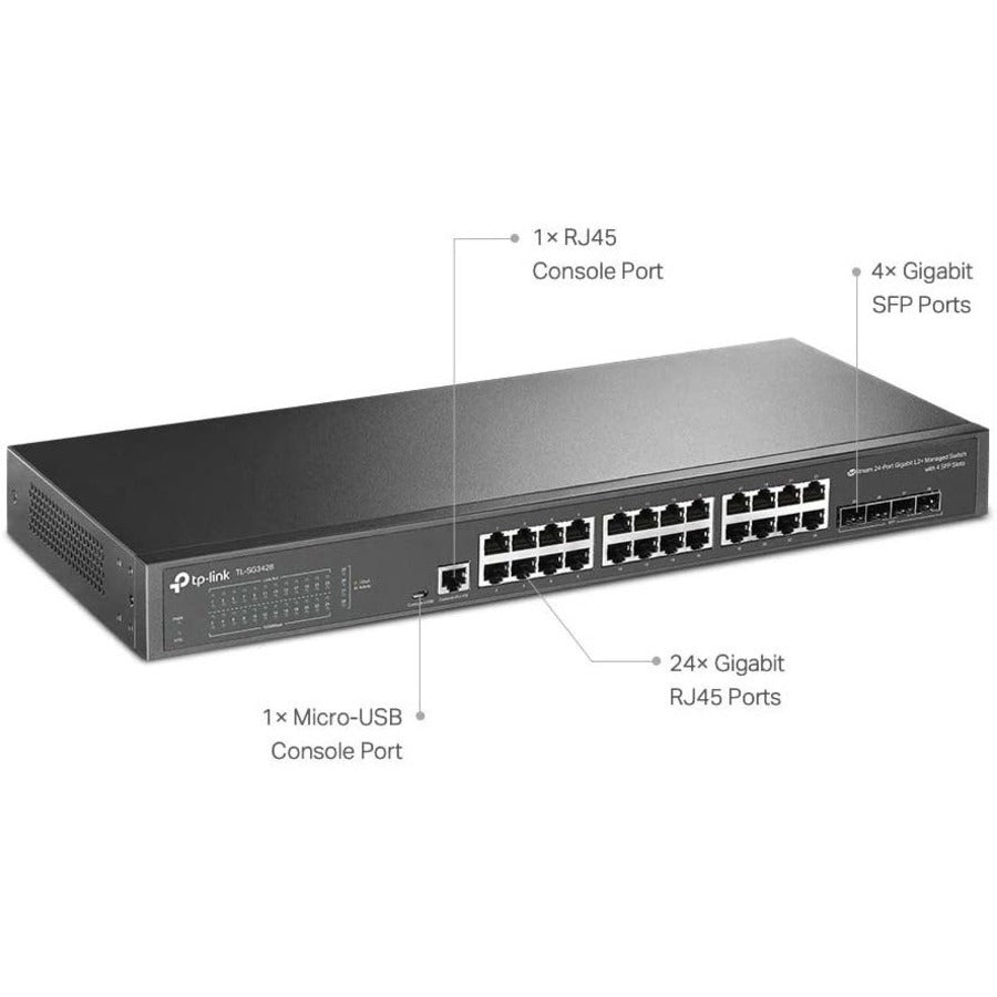 TP-Link TL-SG3428 - 24 Port Gigabit Switch with 4 SFP Slots — SG3428
