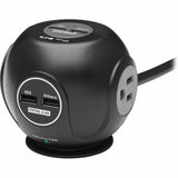 Tripp Lite by Eaton 3-Outlet Spherical Surge Protector, 4 USB Ports (4.8A Shared) - 6 ft. (1.83 m) Cord, 5-15P Plug, 540 Joules, Black — TLP36USB