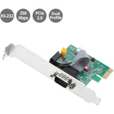 SIIG DP Cyber RS-232 1S PCIe Card - 250Kbps — JJ-E20611-S1