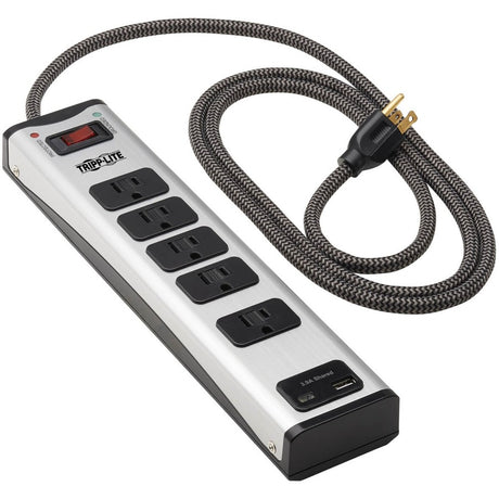 Tripp Lite by Eaton 5-Outlet Surge Protector with 1 USB-A and 1 USB-C (3.9A Shared) - 6 ft. Cord 2100 Joules Metal Housing — TLM506USBC