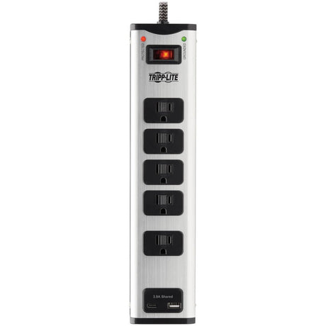 Tripp Lite by Eaton 5-Outlet Surge Protector with 1 USB-A and 1 USB-C (3.9A Shared) - 6 ft. Cord 2100 Joules Metal Housing — TLM506USBC
