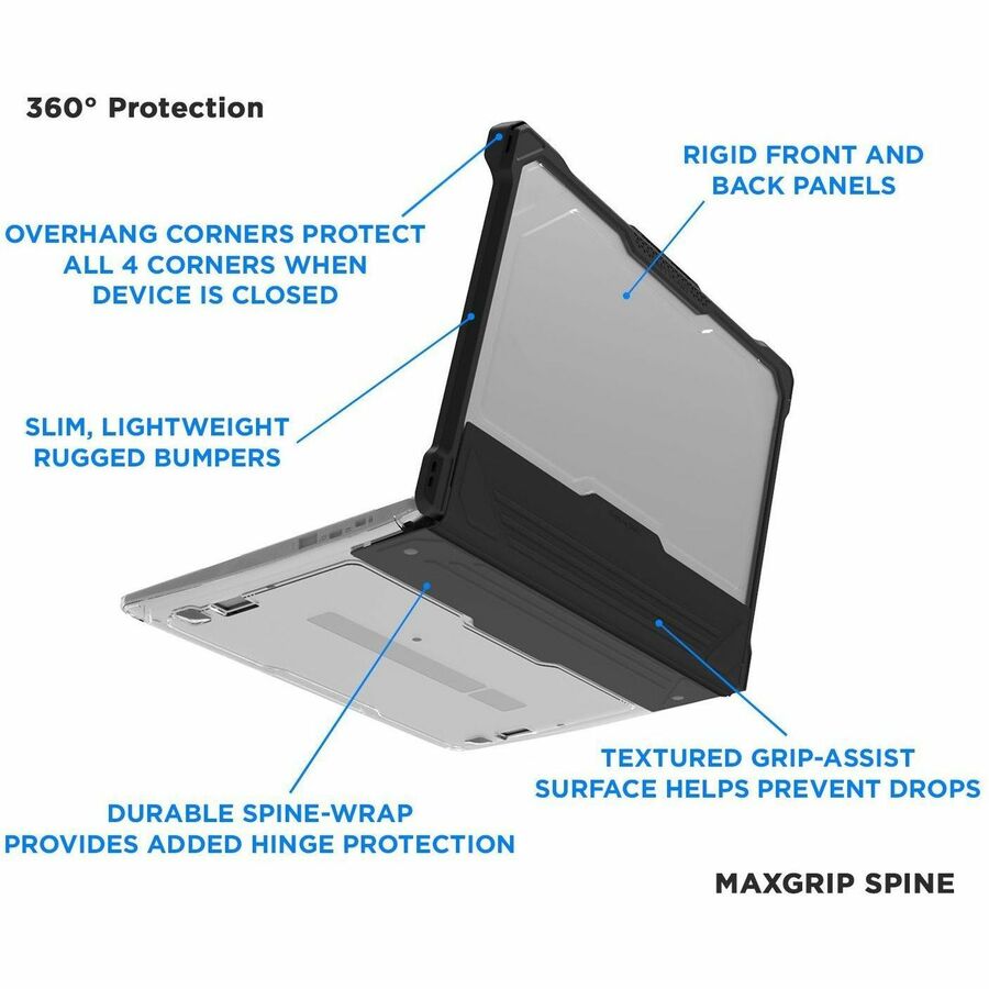 MAXCases, Chromebook cases, 14, 14 inches, precision-fit, maximized protection, shock dissipation, Acer C933 Chromebook, custom color, black — AC-ESL-C933-14-BLK