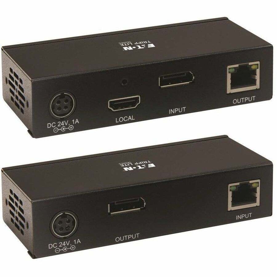 Eaton Tripp Lite Series DisplayPort over Cat6 Extender Kit, KVM Support, USB, 4K, DP1.2a, PoC, HDCP 2.2, 230 ft. (70 m), TAA — B127A-1A1-BDBD
