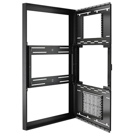 Chief Impact Portrait 65" Screen On-Wall Kiosk - With Protective Glass - Black — LW65UBPG