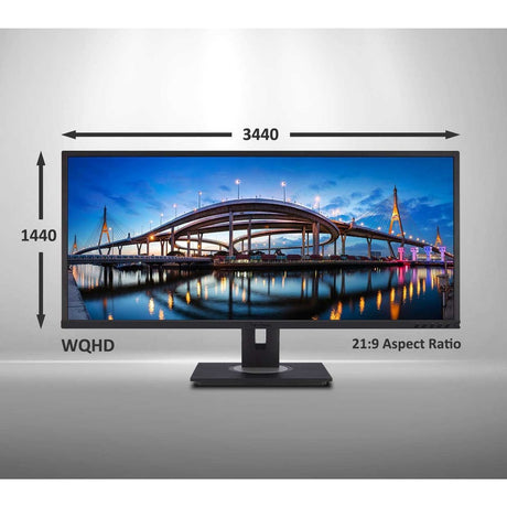 ViewSonic VG3456 34 Inch 21:9 UltraWide WQHD 1440p Monitor with Ergonomics Design USB C Docking Built-In Gigabit Ethernet for Home and Office — VG3456CA