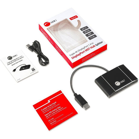 SIIG 8K 1x3 DisplayPort 1.4 to DisplayPort MST Hub Splitter — CE-DP0P11-S1