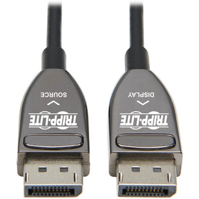 Tripp Lite by Eaton DisplayPort Active Optical Cable (AOC), 8K 60 Hz (M/M), CL3 Rated, Latching Connectors, Black, 15 m (49 ft.) — P580F3-15M-8K6
