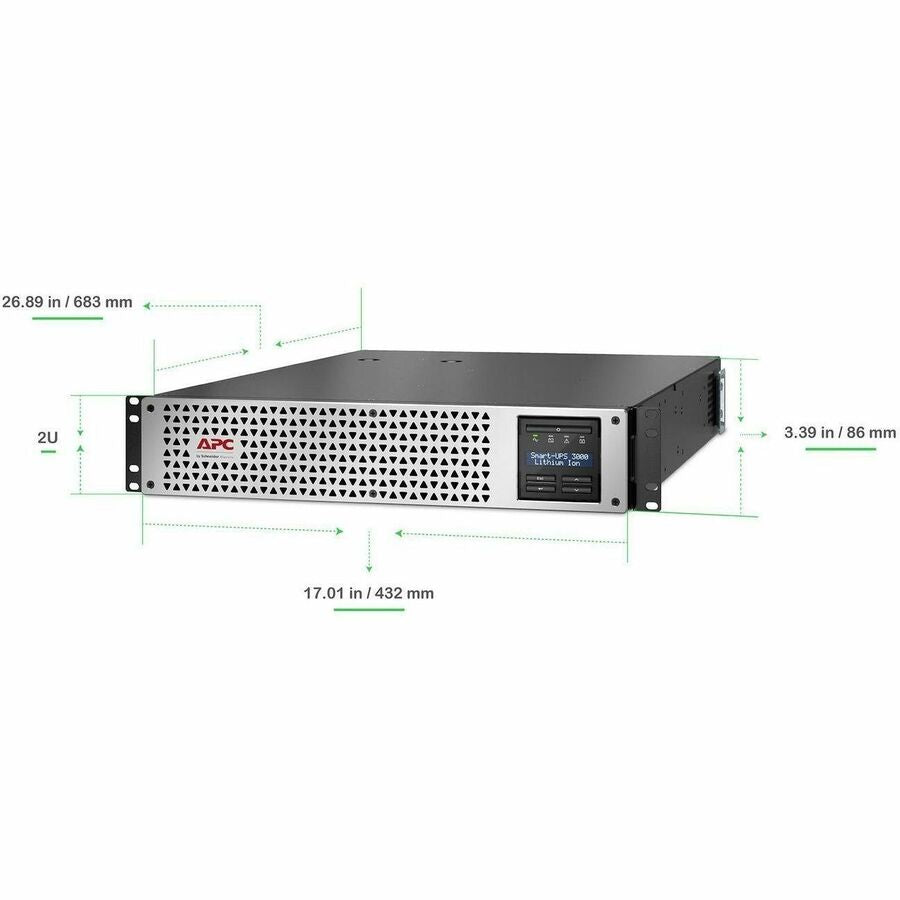 APC by Schneider Electric Smart-UPS, Lithium-Ion, 3000VA, 120V with SmartConnect Port and Network Card — SMTL3000RM2UCNC