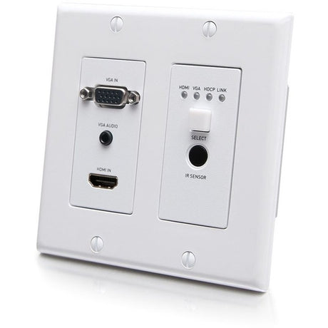 C2G HDBaseT HDMI Extender + VGA, 3.5mm, RS232 and IR over Cat - Dual Gang HDMI Wall Plate Transmitter - 4K 60Hz — C2G30017