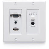 C2G HDBaseT HDMI Extender + VGA, 3.5mm, RS232 and IR over Cat - Dual Gang HDMI Wall Plate Transmitter - 4K 60Hz — C2G30017