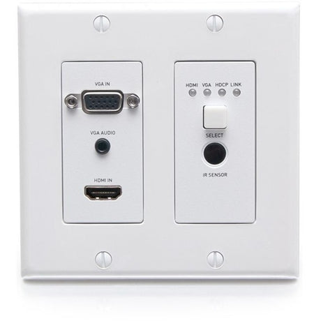 C2G HDBaseT HDMI Extender + VGA, 3.5mm, RS232 and IR over Cat - Dual Gang HDMI Wall Plate Transmitter - 4K 60Hz — C2G30017