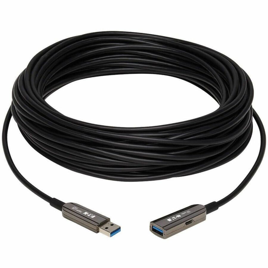Eaton Tripp Lite Series USB 3.2 Gen 1 CL3-Rated Fiber Active Optical Cable (AOC) - Extension/Repeater, A M/F, Black, 15 m (49 ft.) — U330F-15M-G1