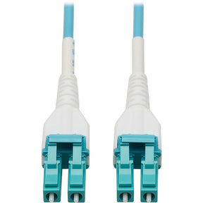 Eaton Tripp Lite Series 100G Duplex Multimode 50/125 OM4 Armored Fiber Optic Cable (LC/LC Duplex M/M), LSZH, Aqua, 100 m (328 ft.) — N821-100M-AQ-AR