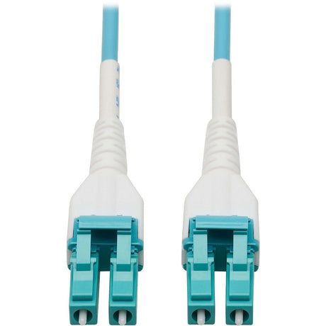 Eaton Tripp Lite Series 100G Duplex Multimode 50/125 OM4 Armored Fiber Optic Cable (LC/LC Duplex M/M), LSZH, Aqua, 100 m (328 ft.) — N821-100M-AQ-AR