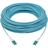 Eaton Tripp Lite Series 100G Duplex Multimode 50/125 OM4 Armored Fiber Optic Cable (LC/LC Duplex M/M), LSZH, Aqua, 100 m (328 ft.) — N821-100M-AQ-AR