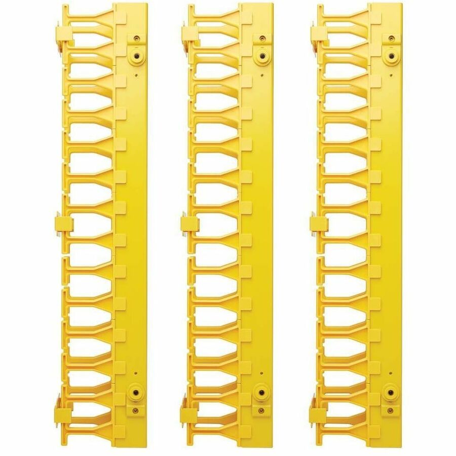 Tripp Lite High-Capacity Vertical Cable Manager - Double Finger Duct, Yellow, 6 ft. (1.8 m) — SRCABLEVRT3FC