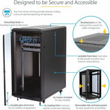StarTech.com 4-Post 32U Server Rack Cabinet, 19" Data Rack Cabinet for Computer / IT Equipment, Home Network Rack, Half Height Server Rack — RK3236BKF