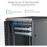 StarTech.com 4-Post 32U Server Rack Cabinet, 19" Data Rack Cabinet for Computer / IT Equipment, Home Network Rack, Half Height Server Rack — RK3236BKF
