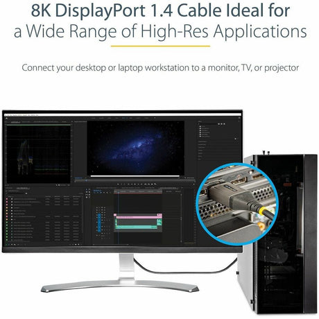 StarTech.com 13ft (4m) VESA Certified DisplayPort 1.4 Cable, 8K 60Hz HDR10, UHD 4K 120Hz Video, DP to DP Monitor Cord, DP 1.4 Cable, M/M — DP14VMM4M