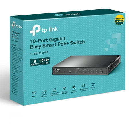 TP-Link TL-SG1210MPE - 10-Port Gigabit Easy Smart Switch with 8-Port PoE+ — TL-SG1210MPE