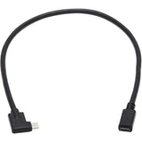 Eaton Tripp Lite Series USB-C Extension Cable (M/F) - USB 3.2 Gen 2 (10Gbps), Thunderbolt 3 Compatible, Right-Angle Plug, 20 in. (0.5 m) — U421-20N-G2-RA